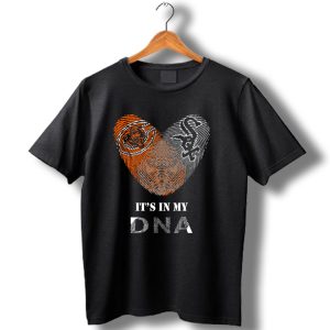 Chicago Bears White Sox Its In My Dna Fingerprint Heart T Shirt