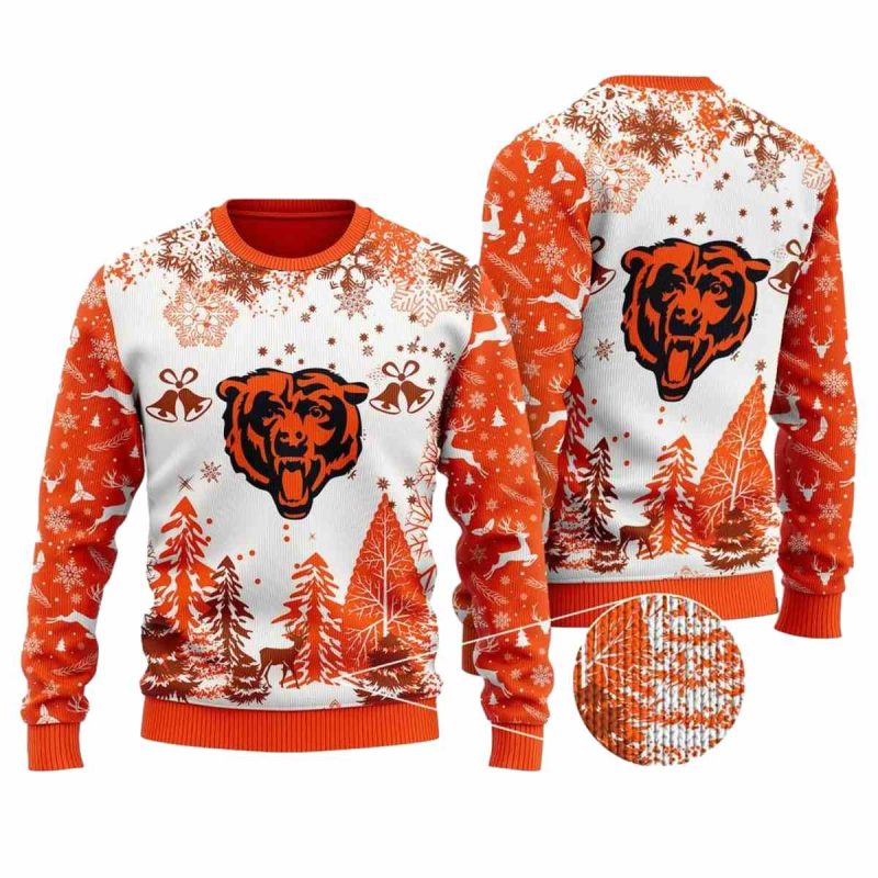 Chicago Bears Winter Forest Christmas Ugly Sweater 1