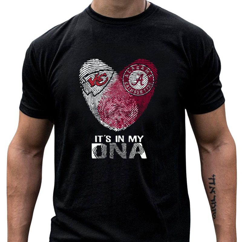 Chiefs Alabama Its In My Dna Fingerprint Kansas City Crimson Tide Heart T Shirt T Shirt 1 1