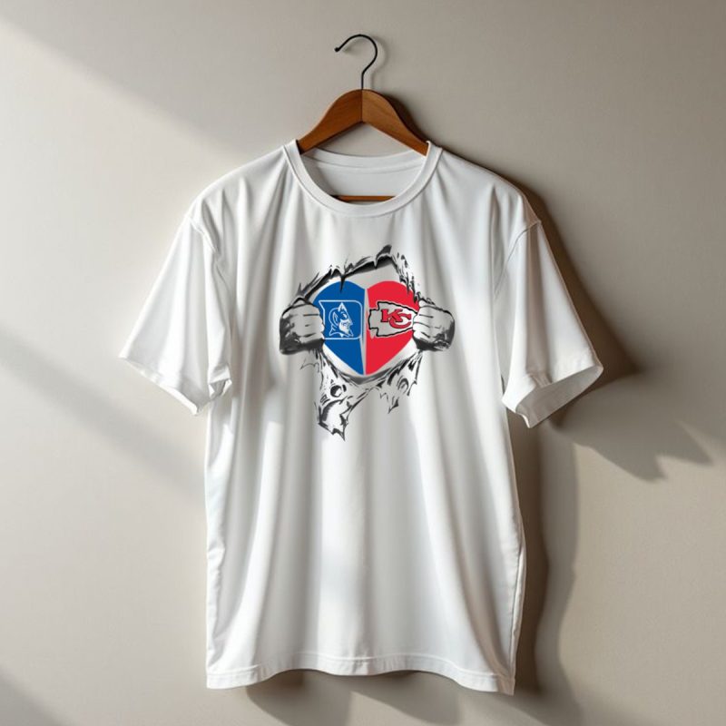 Chiefs Duke Heart Split Kc Duke Blue Devils Kansas City Chiefs T Shirt T Shirt 1 1