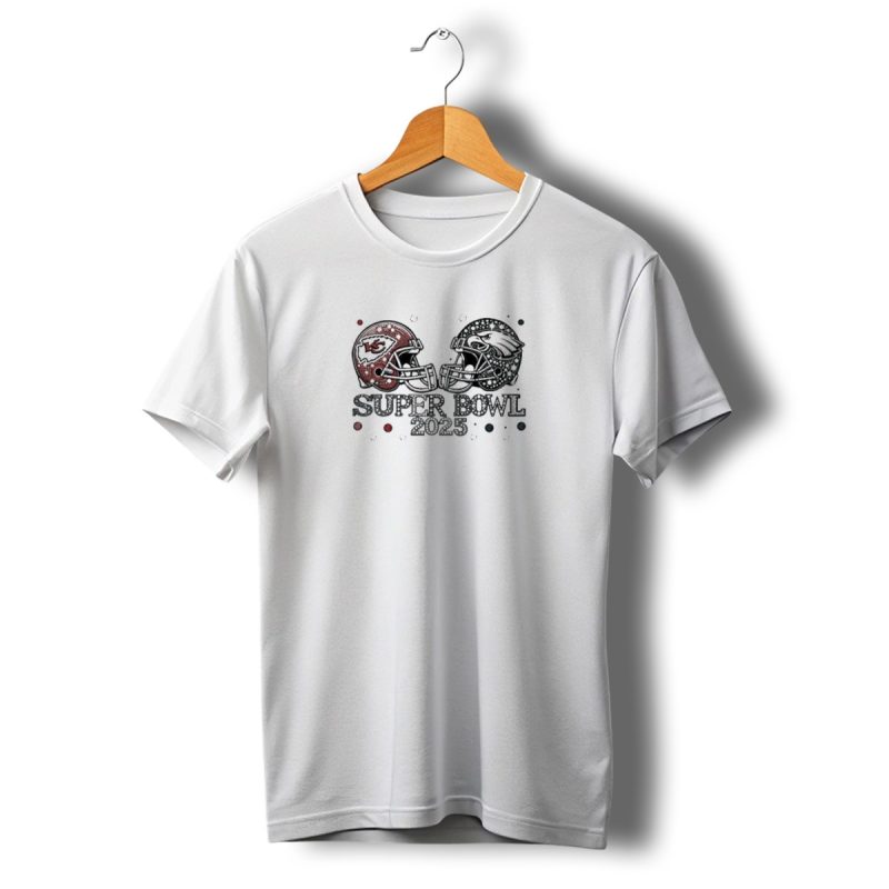 Chiefs Eagles Super Bowl 2025 Helmets Showdown T Shirt T Shirt 1 1 1