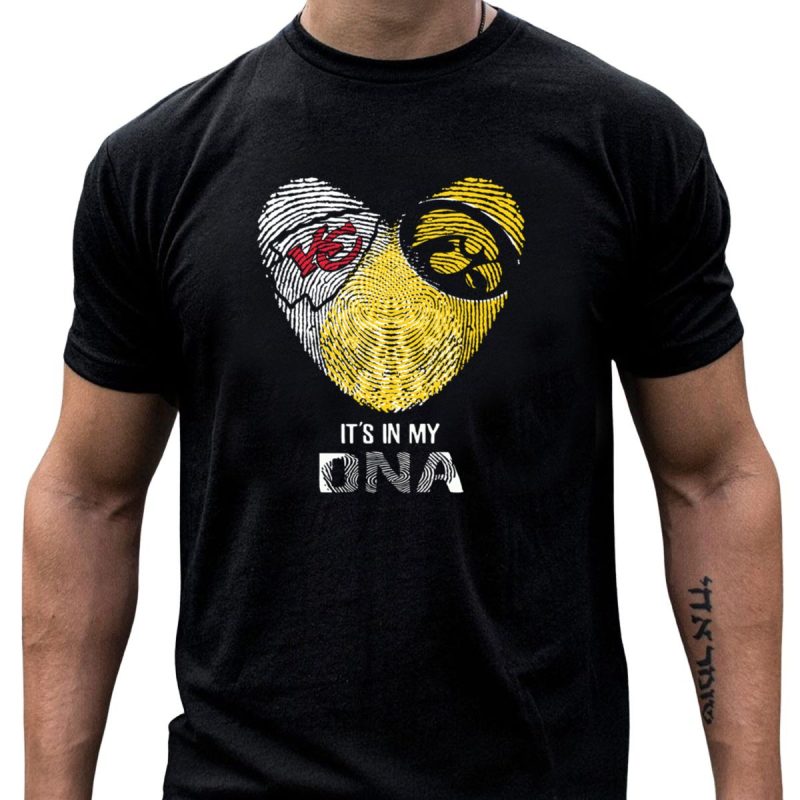 Chiefs Hawkeyes Heart Fingerprint Its In My Dna T Shirt T Shirt 1 1