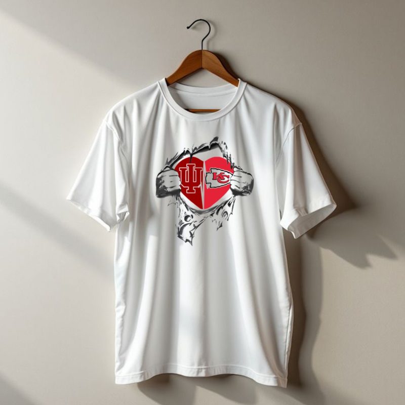 Chiefs Hoosiers Heart Split Iu Logo Kc Chiefs Emblem T Shirt T Shirt 1 1