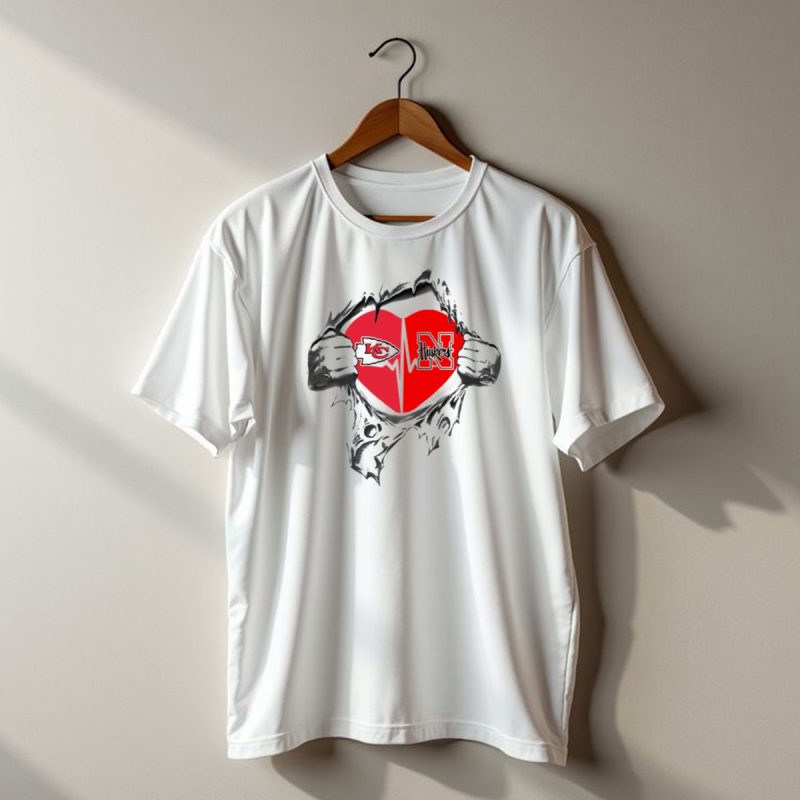 Chiefs Huskers Heart Logo Peeling T Shirt T Shirt 1 1
