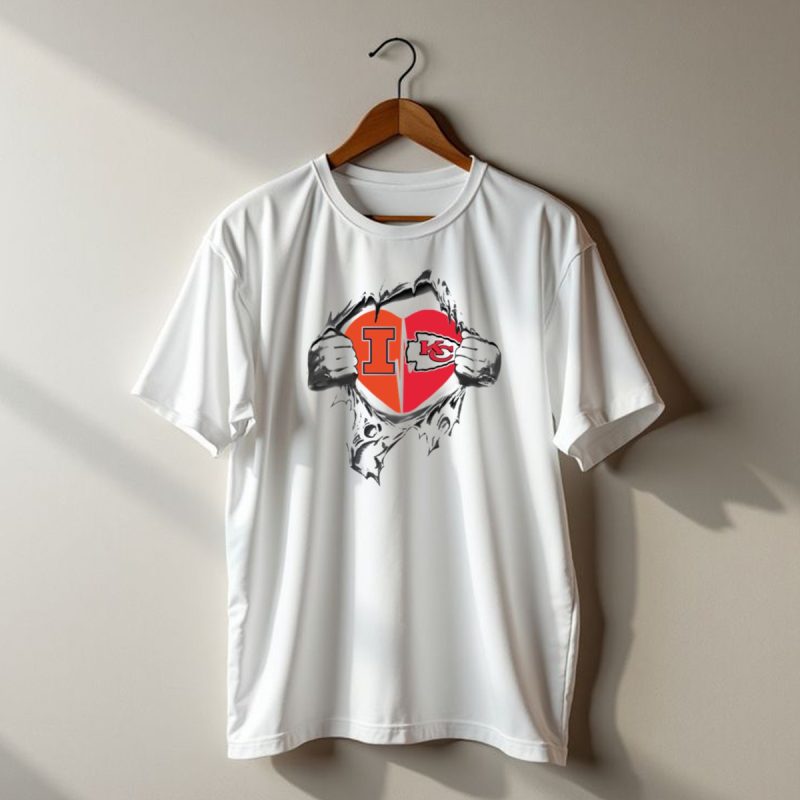 Chiefs Illinois Heart Logo Kansas City And University Of Illinois Loyalty T Shirt T Shirt 1 1