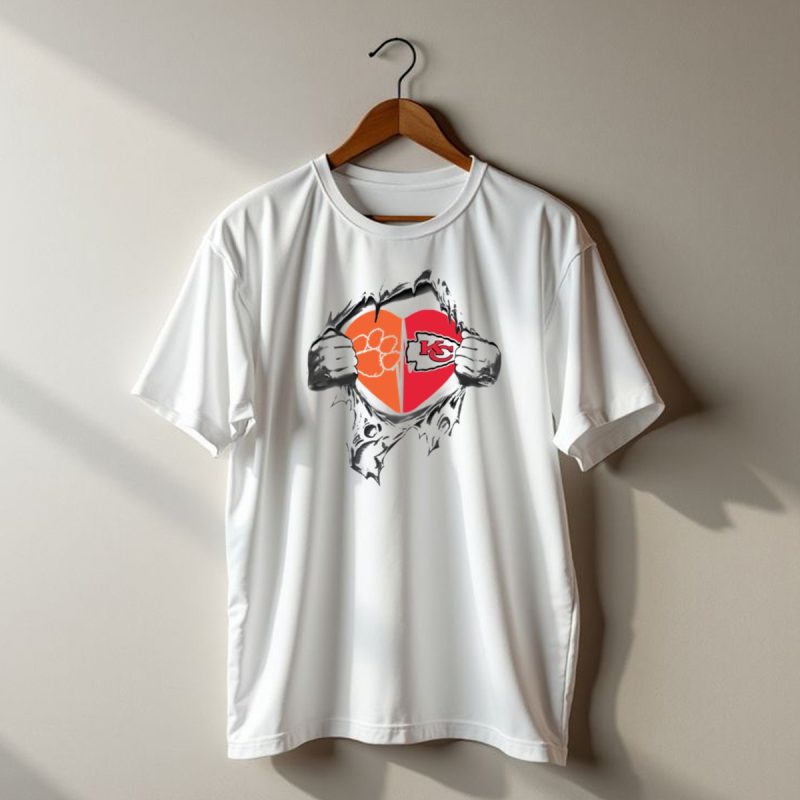 Chiefs Kansas City Clemson Tigers Heart Logo Fans T Shirt T Shirt 1 1