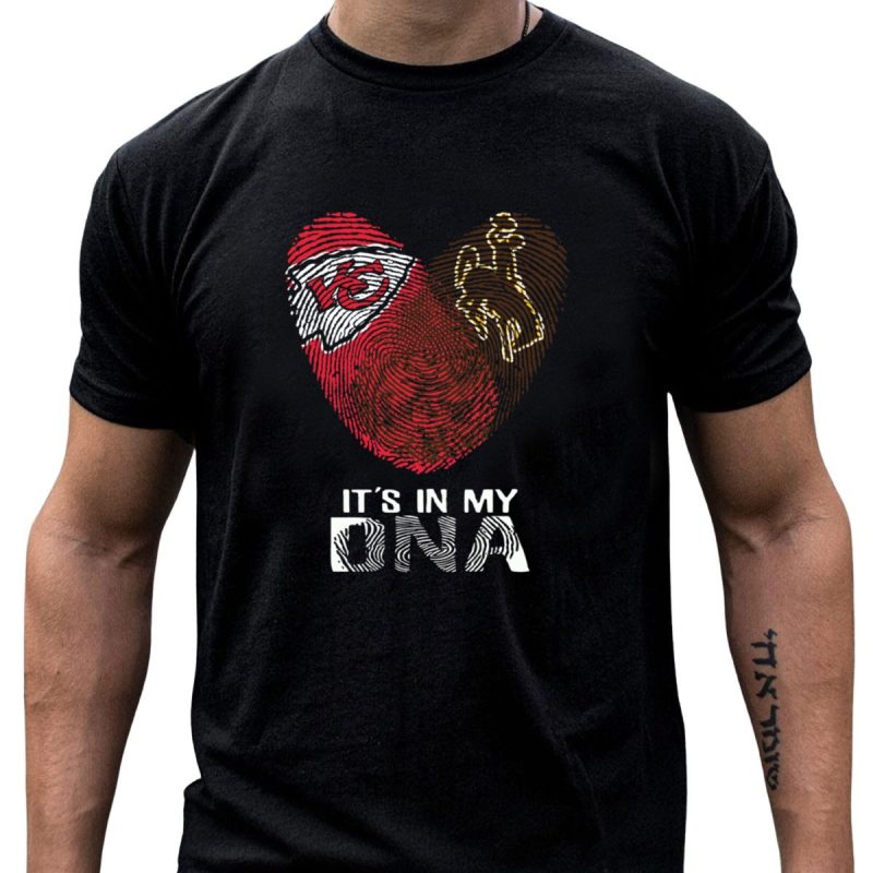 Chiefs Kc Logo Wyoming Cowboys Fingerprint Its In My Dna T Shirt T Shirt 1 1