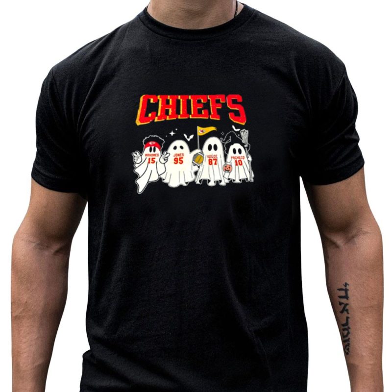 Chiefs Mahomes Jones Kelce Pacheco Halloween Ghosts T Shirt T Shirt 1 1