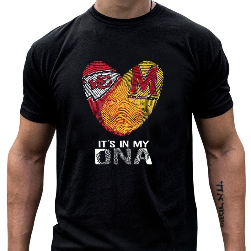 Chiefs Maryland Heart Its In My Dna Fingerprint T Shirt T Shirt 1 1