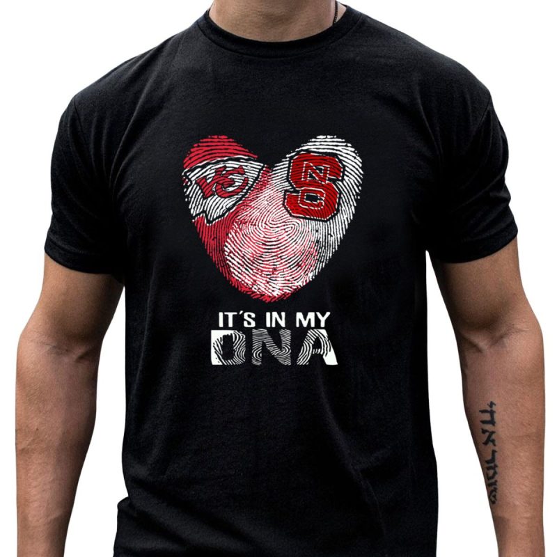 Chiefs Nc State Its In My Dna Fingerprint Heart T Shirt T Shirt 1 1