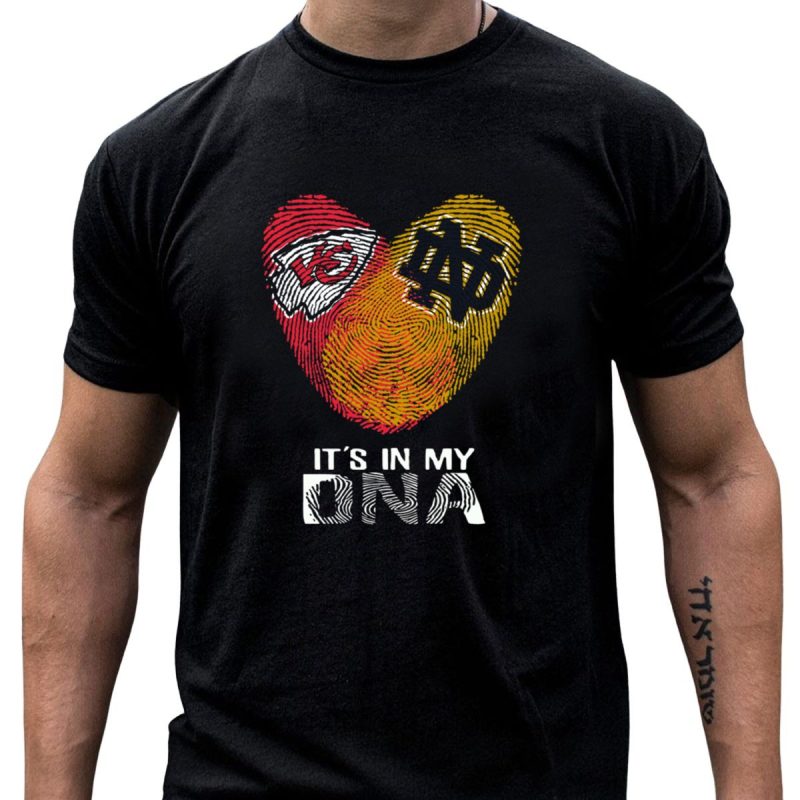 Chiefs Notre Dame Its In My Dna Fingerprint Heart T Shirt T Shirt 1 1