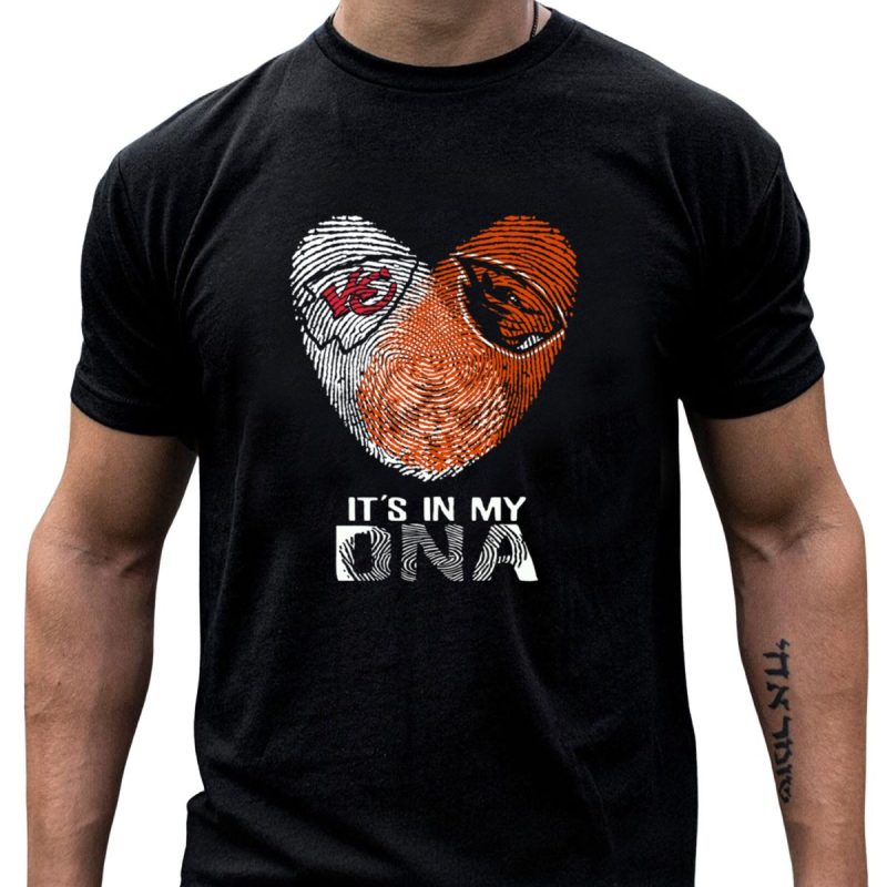 Chiefs Oregon State Its In My Dna Fingerprint Heart T Shirt T Shirt 1 1