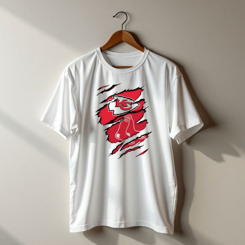 Chiefs Redsox Kc Logo And Sox Emblem Torn T Shirt T Shirt 1 1
