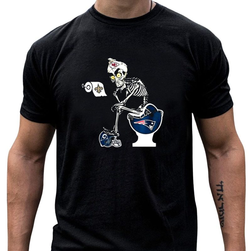 Chiefs Skeleton Patriots Toilet Saints Rams Helmet T Shirt T Shirt 1 1