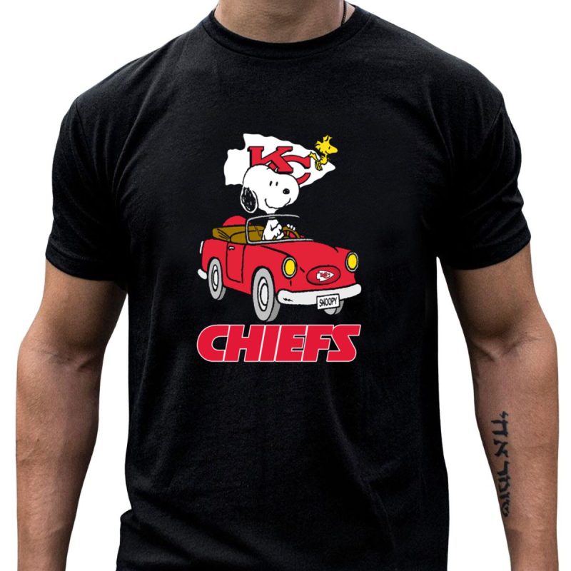 Chiefs Snoopy Driving With Kc Flag T Shirt T Shirt 1 1