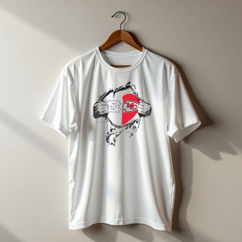 Chiefs Tar Heels Heart Unc Kansas City Logo Burst T Shirt T Shirt 1 1