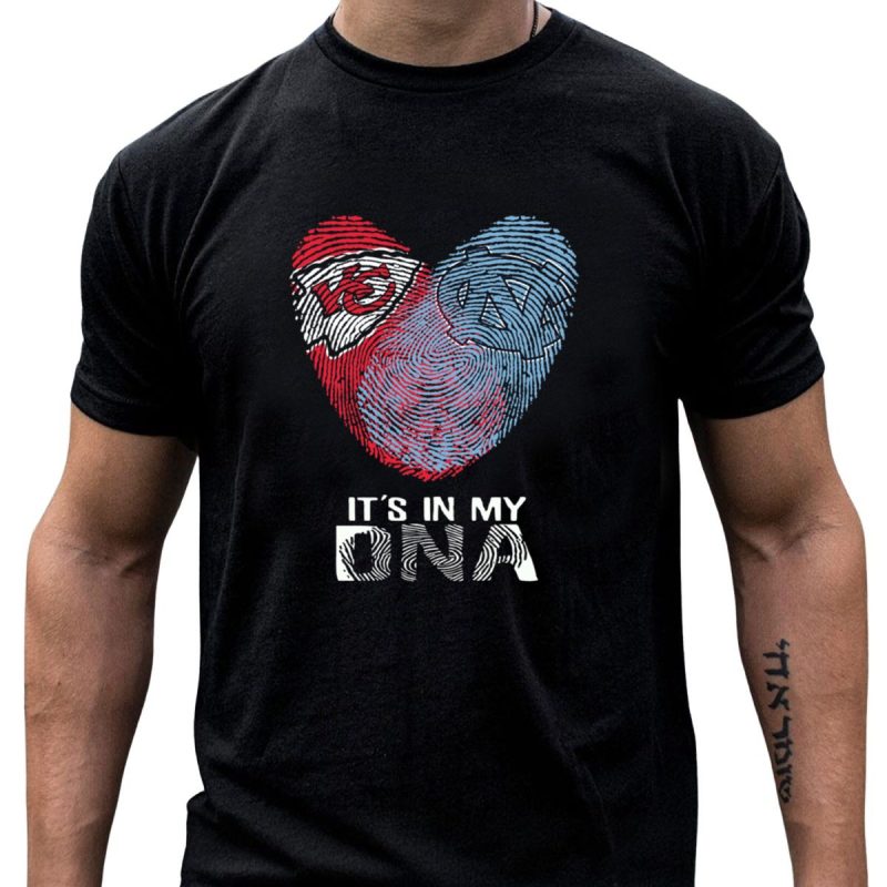 Chiefs Tar Heels Its In My Dna Heart Fingerprint T Shirt T Shirt 1 1
