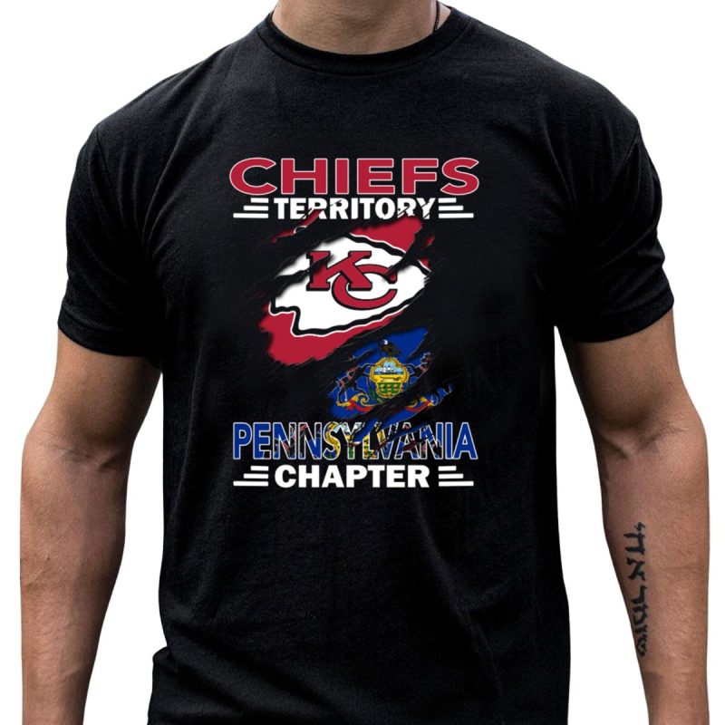 Chiefs Territory Pennsylvania Chapter Kansas City Chiefs Pennsylvania State Flag T Shirt T Shirt 1 1