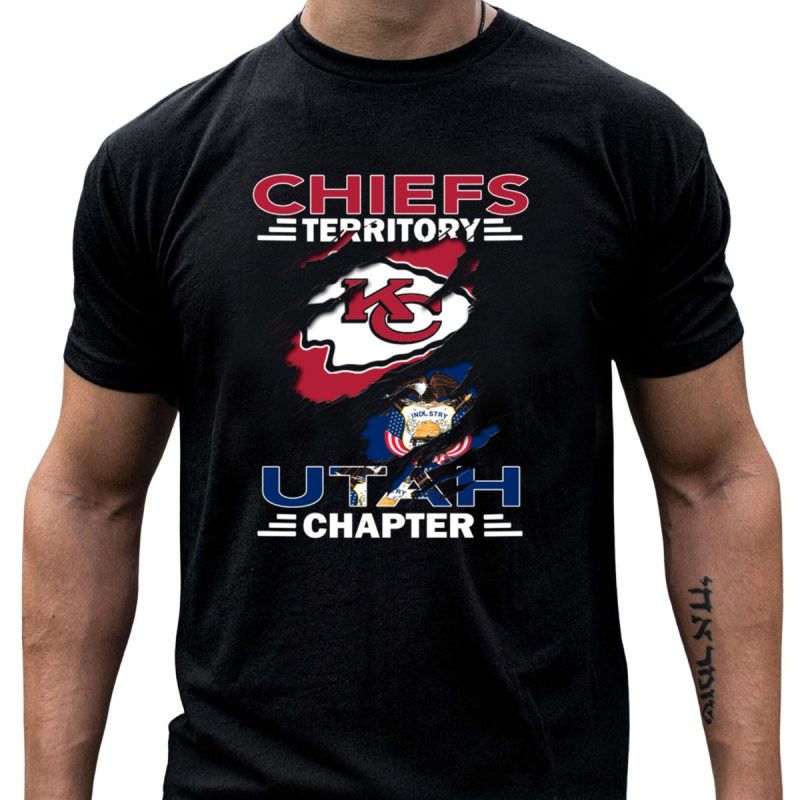 Chiefs Territory Utah Chapter Kansas City Chiefs Logo Utah State Flag T Shirt T Shirt 1 1