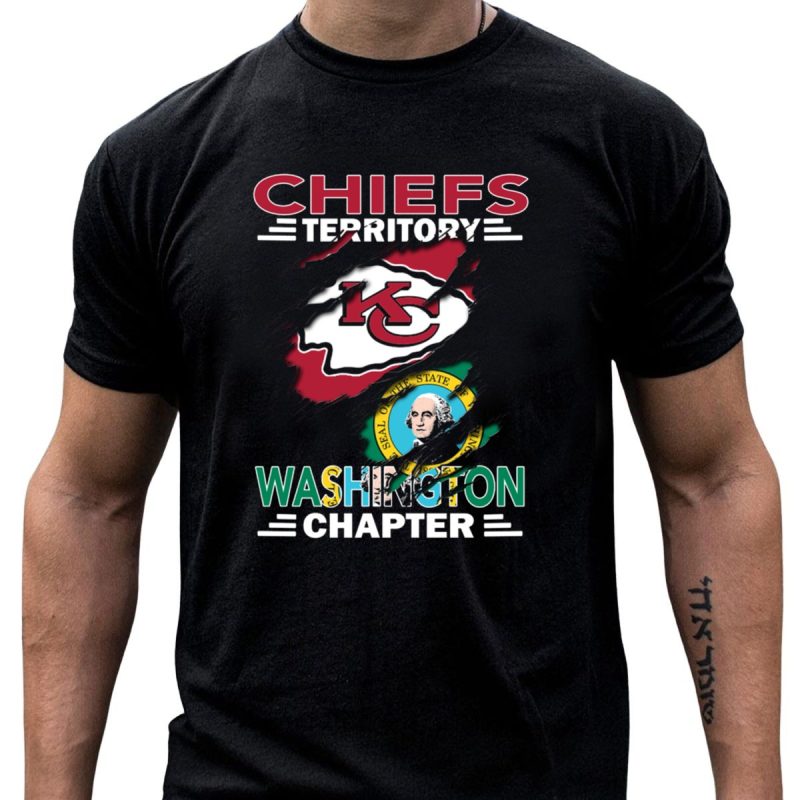 Chiefs Territory Washington Chapter Kansas City Football Logo And Washington State Seal T Shirt T Shirt 1 1