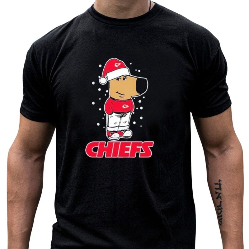 Chill Christmas Chiefs Santa Dog In Snowy Sweater And Hat T Shirt T Shirt 1 1