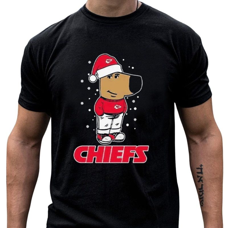 Chill Guy In Santa Hat With Chiefs Christmas Spirit T Shirt T Shirt 1 1