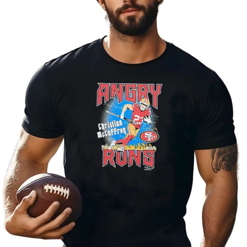 Christian Mccaffrey Angry Runs Football 49Ers Iconic T Shirt T Shirt 1