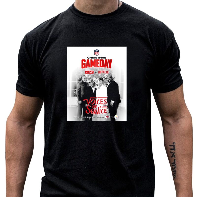 Christmas Gameday Live On Netflix Voices Of Service T Shirt T Shirt 1 1
