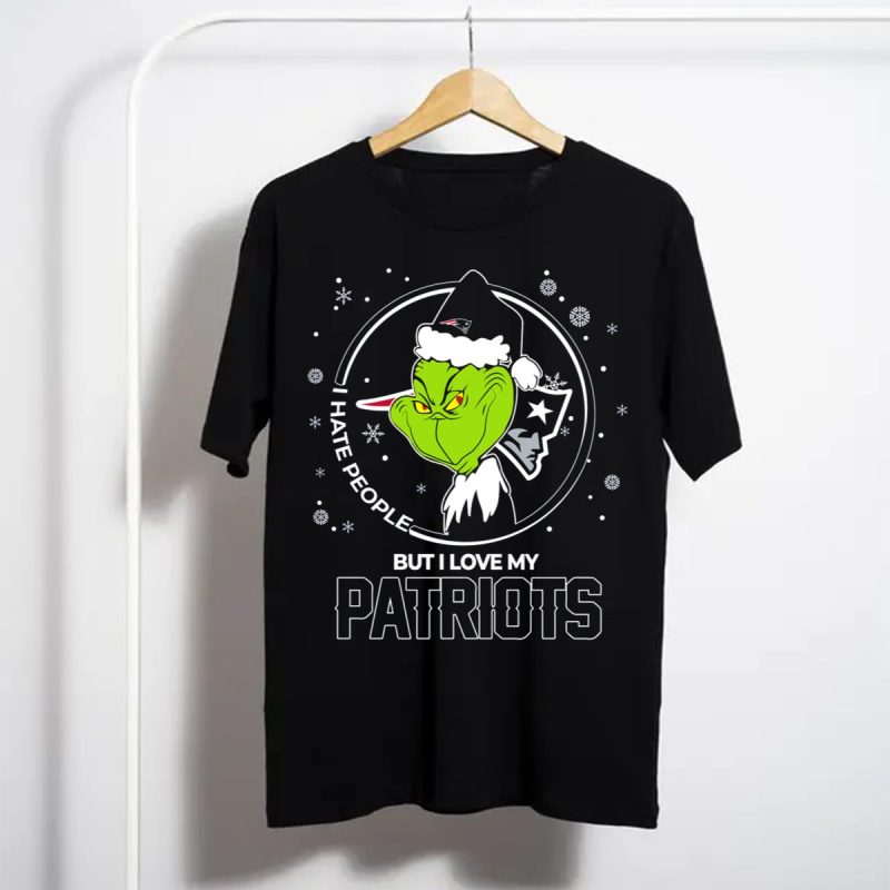 Christmas Grinch I Hate People But I Love My Patriots T Shirt T Shirt 1