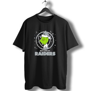 Christmas Grinch Santa I Hate People But I Love My Raiders T-Shirt
