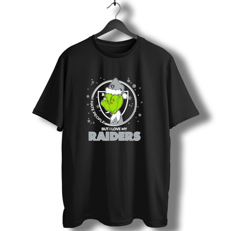 Christmas Grinch Santa I Hate People But I Love My Raiders T Shirt 1 T Shirt 1