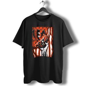 Cincinnati Bengals American Flag Emblem Bengals Logo Stars And Stripes T-Shirt