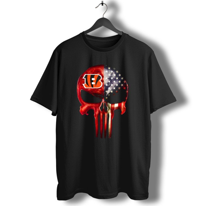 Cincinnati Bengals American Flag Skull For True Fans Only T Shirt 1 T Shirt 1