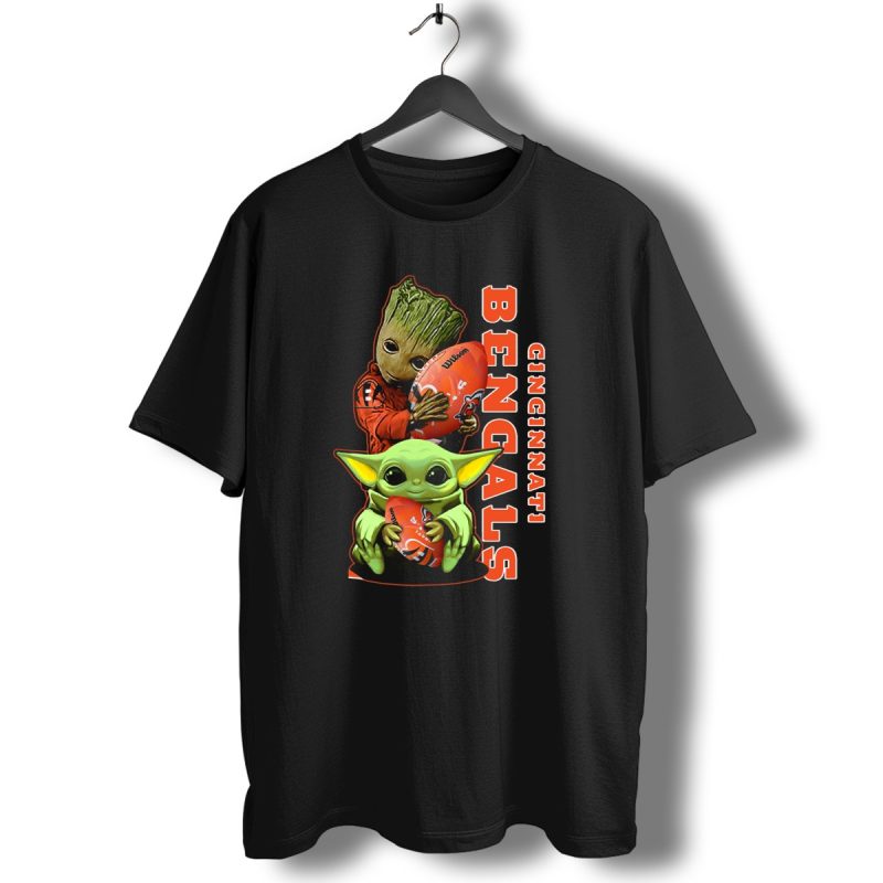 Cincinnati Bengals Baby Yoda Groot Football T Shirt 1 T Shirt 1
