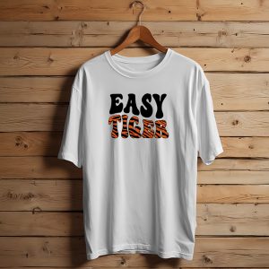 Cincinnati Bengals Easy Tiger Tiger Striped Text T-Shirt