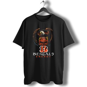 Cincinnati Bengals Energy Bald Eagle Skull T-Shirt