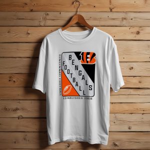 Cincinnati Bengals Football Shield Established 1968 Football Bengals Cincinnati Football T-Shirt