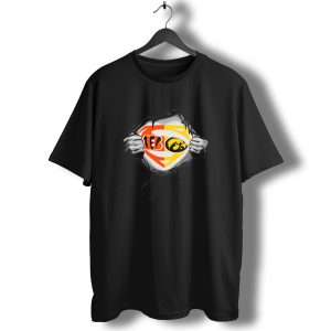 Cincinnati Bengals Iowa Hawkeyes Superman Emblem Mix T-Shirt