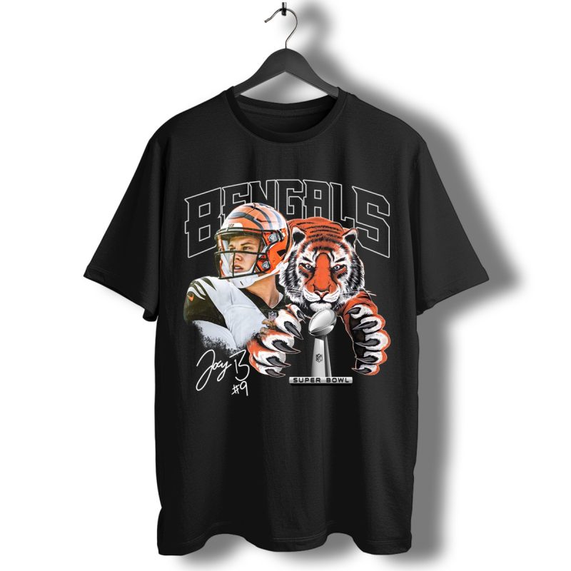 Cincinnati Bengals Joe Burrow Lvi Super Bowl Signature T Shirt T Shirt 1