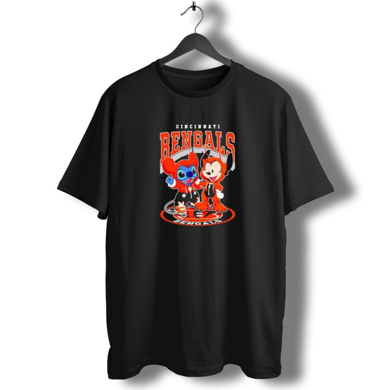 Cincinnati Bengals Mickey And Stitch Nfl Collaboration T Shirt 1 T Shirt 1