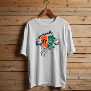 Cincinnati Bengals Ohio Bobcats Heart Logo Football T-Shirt