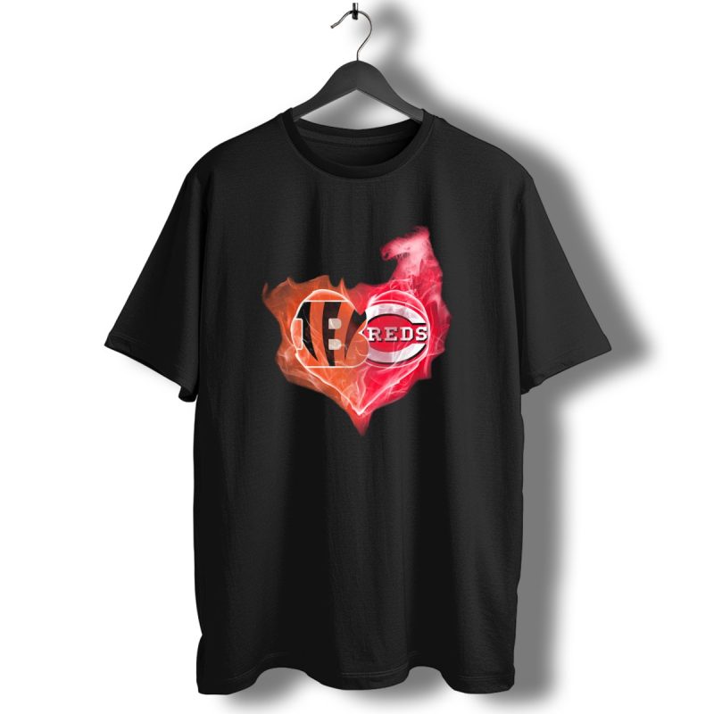 Cincinnati Bengals Reds Heart Logo T Shirt 1 T Shirt 1