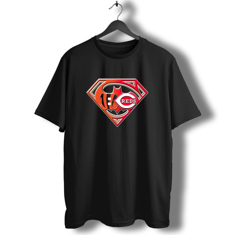Cincinnati Bengals Reds Superman Batman Logo Fusion T Shirt 1 T Shirt 1