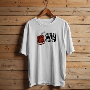 Cincinnati Bengals Sippin on Win and Juice with Tiger Stripes Box T-Shirt