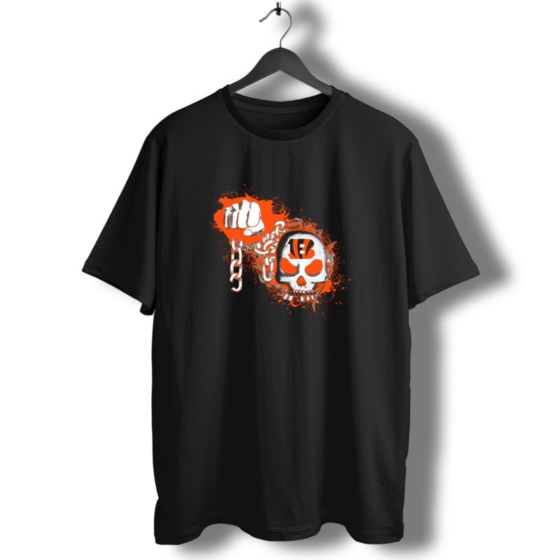 Cincinnati Bengals Skull And Fist Chains T Shirt 1 T Shirt 1