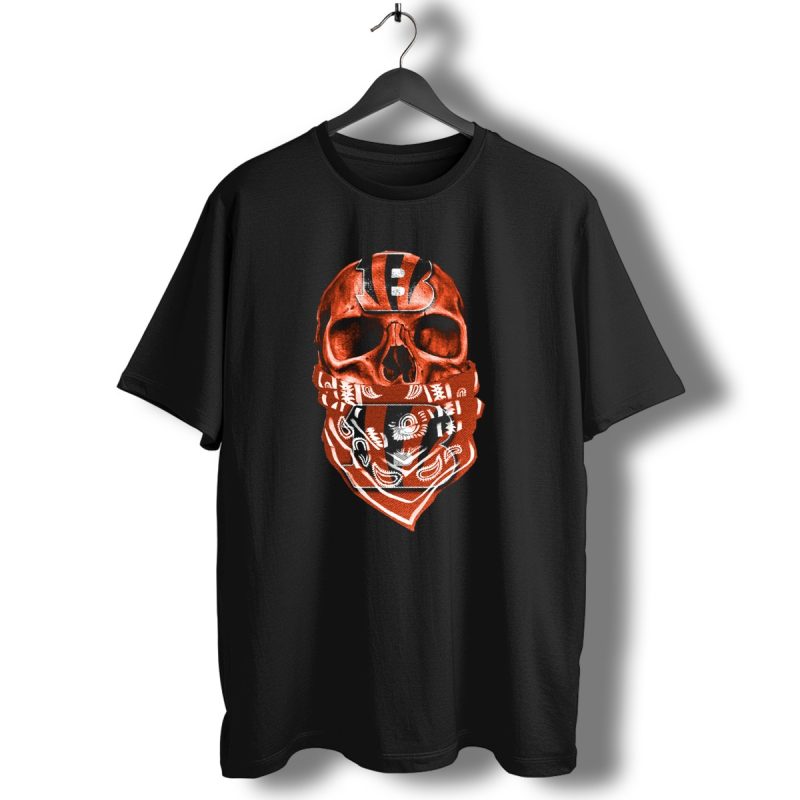 Cincinnati Bengals Skull Bandana Fan T Shirt 1 T Shirt 1