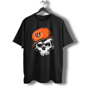 Cincinnati Bengals Skull Hat T-Shirt