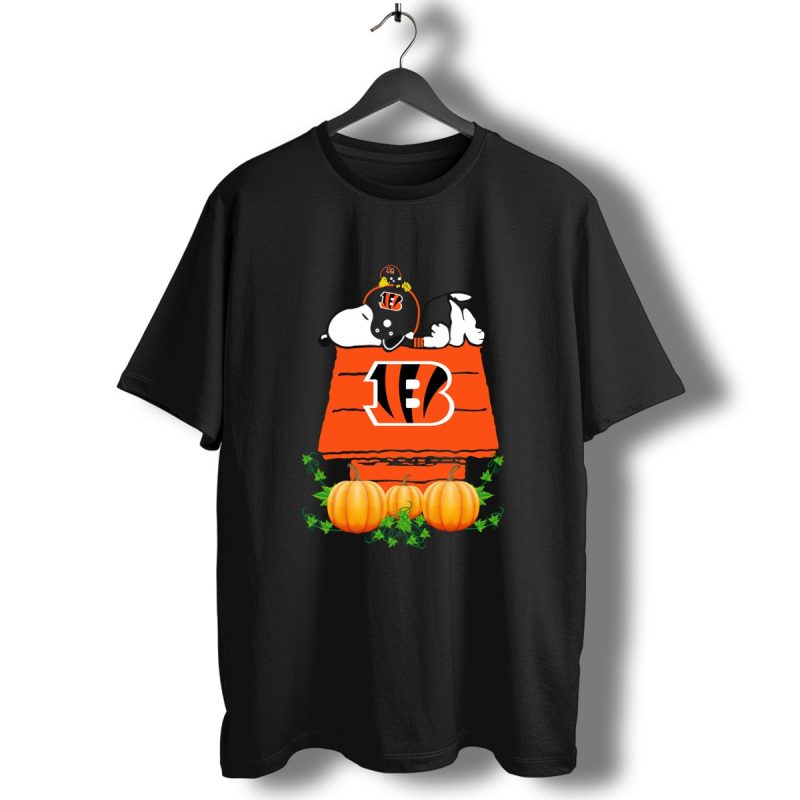 Cincinnati Bengals Snoopy Pumpkin House T Shirt T Shirt 1