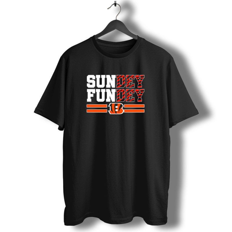 Cincinnati Bengals Sundey Funday B Logo Orange Stripes T Shirt 1 T Shirt 1