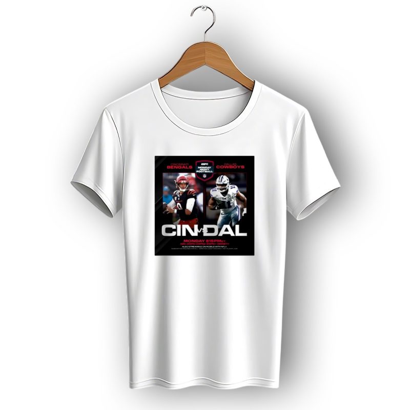 Cincinnati Bengals Vs Dallas Cowboys Monday Night Football Espn December 9 2024 8 1 T Shirt 1